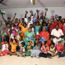 Differently Abled Children getting gifts
