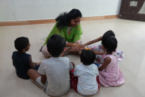 Having a discussion with next set of children