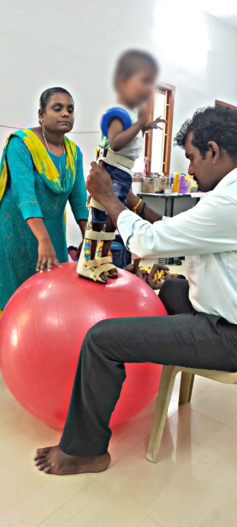Balancing training given for a small boy