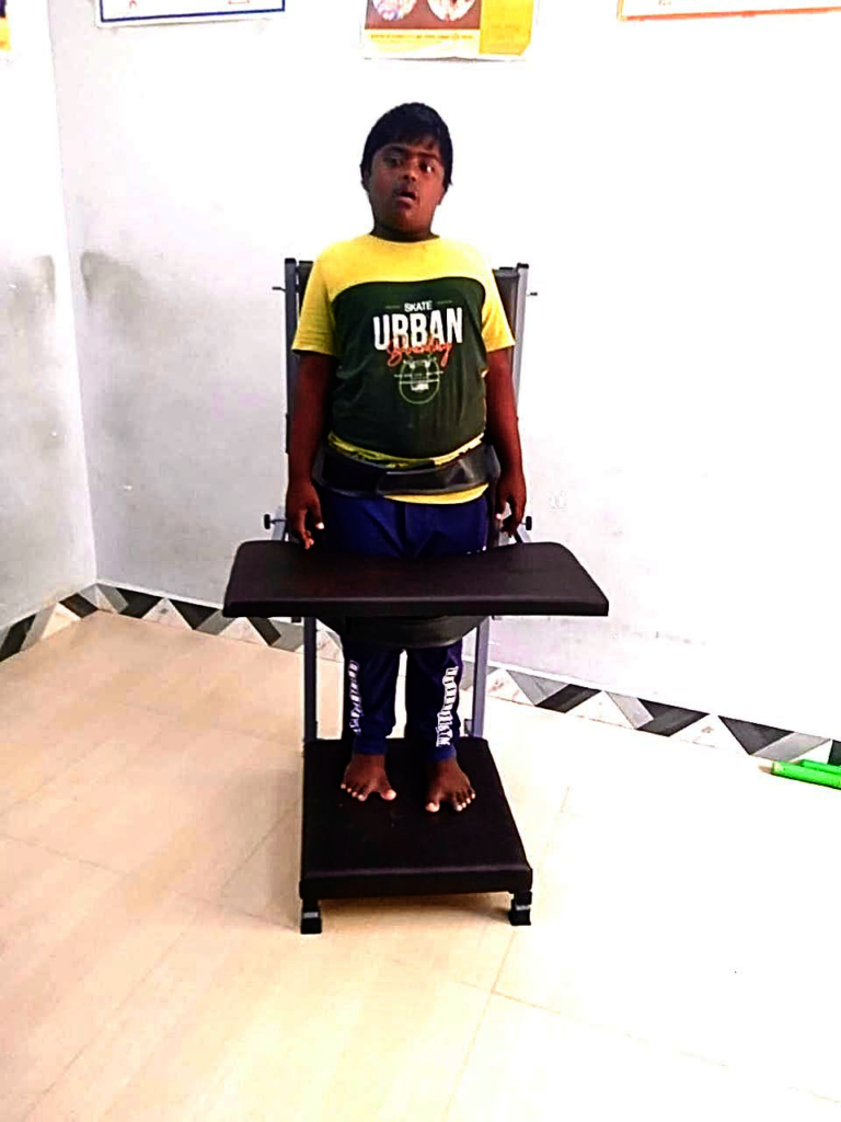 Praveen given equipment so that he can walk