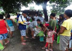 Distribution of seeds among the typhoon victims