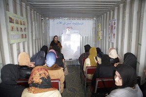 Kabul nursing class in 'remodeled" container