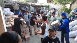 Delivering supplies in Palu