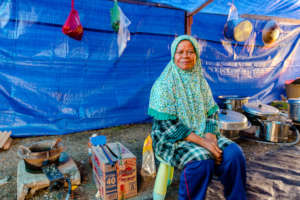 Ms. Ros, volunteer chef at the emergency kitchen