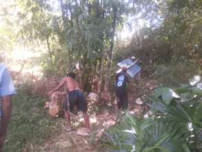 carrying the trash rack to the forebay
