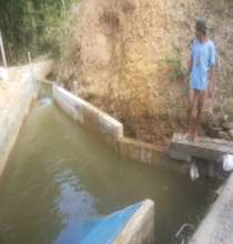 concreting of the forebay to withstand flooding