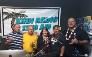 Pam and Rei at KNDI Radio in HI