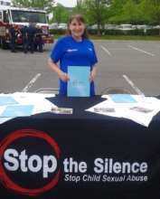 Pam at Stop the Silence table_Fairfax, VA 2017