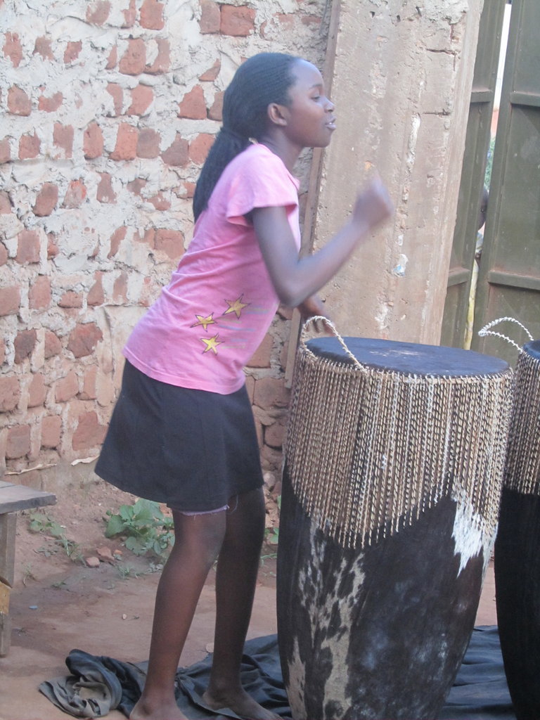 Angel learning drumming...