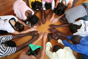 Bitone Children performing with Volunteers