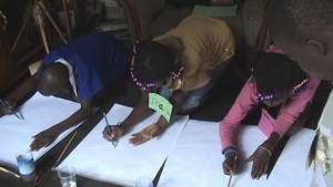 Kids in a drawing competition