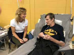 Dennis smiling after receiving his new belt.