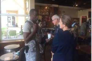 Talking to people about the damage in their areas