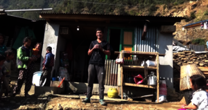 A local talking about his house-reconstruction