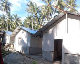 Temporary housing for 2 villages and 45 families