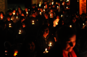 Procession during December posada