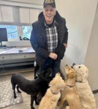 Army Veteran Dennis with WCC Pups