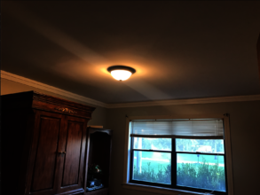 A bedroom ceiling at Michael's home (after)