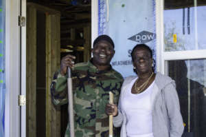 Carol and Al working on their new home.