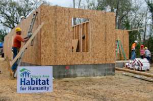 Habitat Volunteers at build site