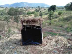 A latrine constructed by CHWs