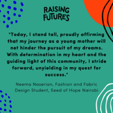 Quote from Neema, young mother at Seed of Hope