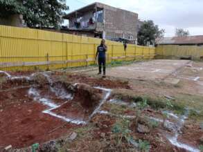 The start - marking out foundations on clear site