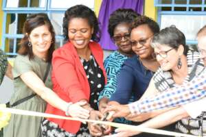 Ribbon cutting w. Ministry of Education Director
