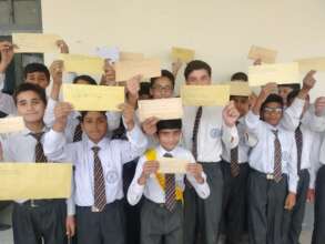 Toseef's students with their letters!