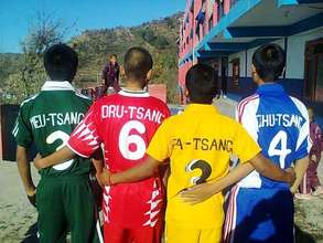 Showing their new jerseys