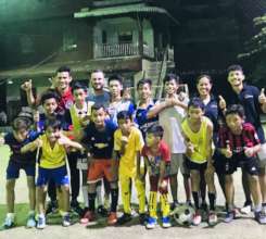 Fun photos with a famous footballer