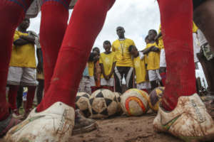 Muddy-fun football practice!