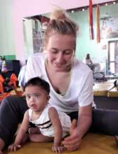 Eleesha enjoying crawling practise.