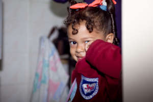 Preschool student at the clinic