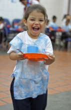Happy student after lunch time