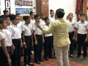 Chorus - students singing in the school