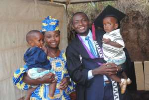 With sister and nephews at graduation