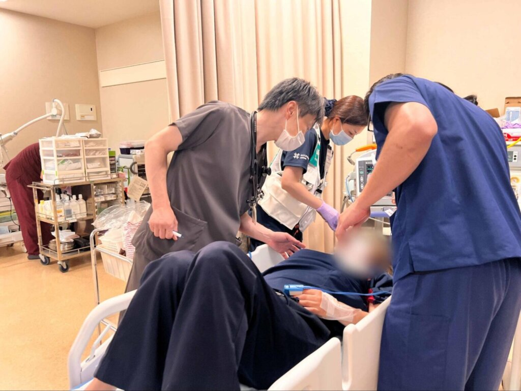 Treating patients at Kumamoto General Hospital