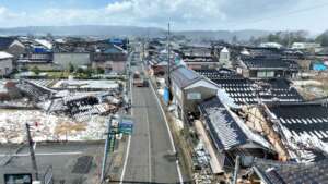 Earthquake damage in Suzu City