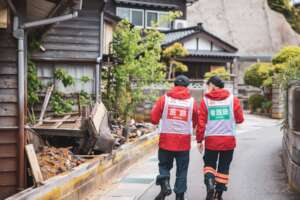 ARROWS staff go door-to-door after the earthquake