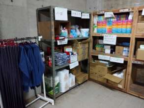 Supplies stocked at evacuation center