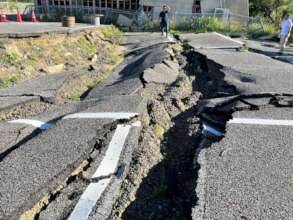 Road damage in Suzu