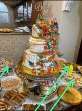 A wedding cake made by the displaced woman, Wafiyy