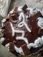 An engagement party cake made by the displaced wom