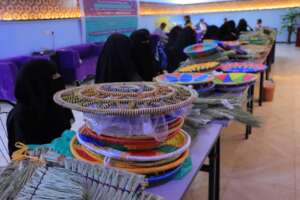 Display embroidery products in the exhibition