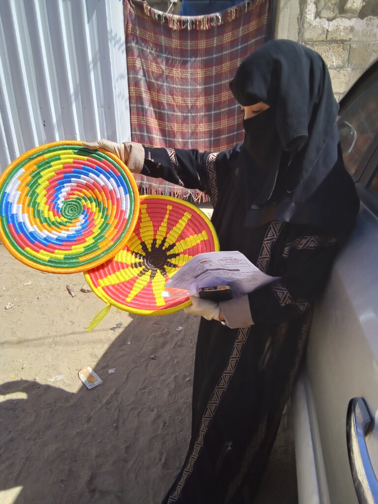 Project team sees products from a displaced woman