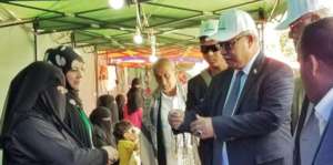 The Prime Minister on a visit to the exhibition