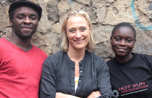 Caroline Goodall & two Kibera Film School trainees