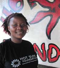 Dorcas Saisi, outside Hot Sun Foundation office