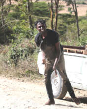 Max, Hot Sun Foundation intern, on the set